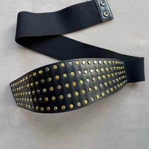BLACK studded elastic belt - NWT!